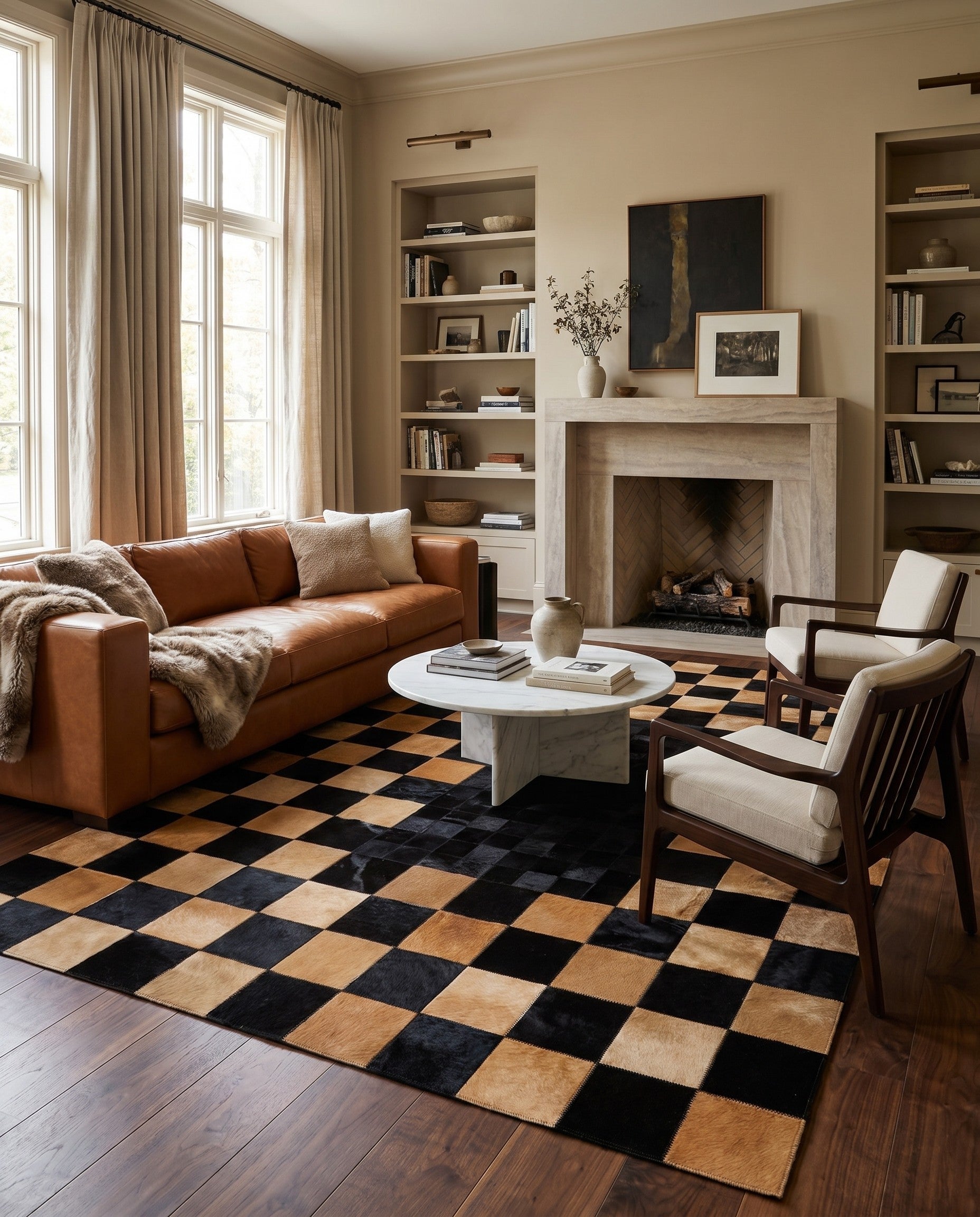 5' 1 x 8' Cowhide - Patchwork Rug