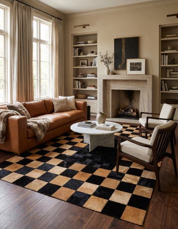 5' 1 x 8' Cowhide - Patchwork Rug