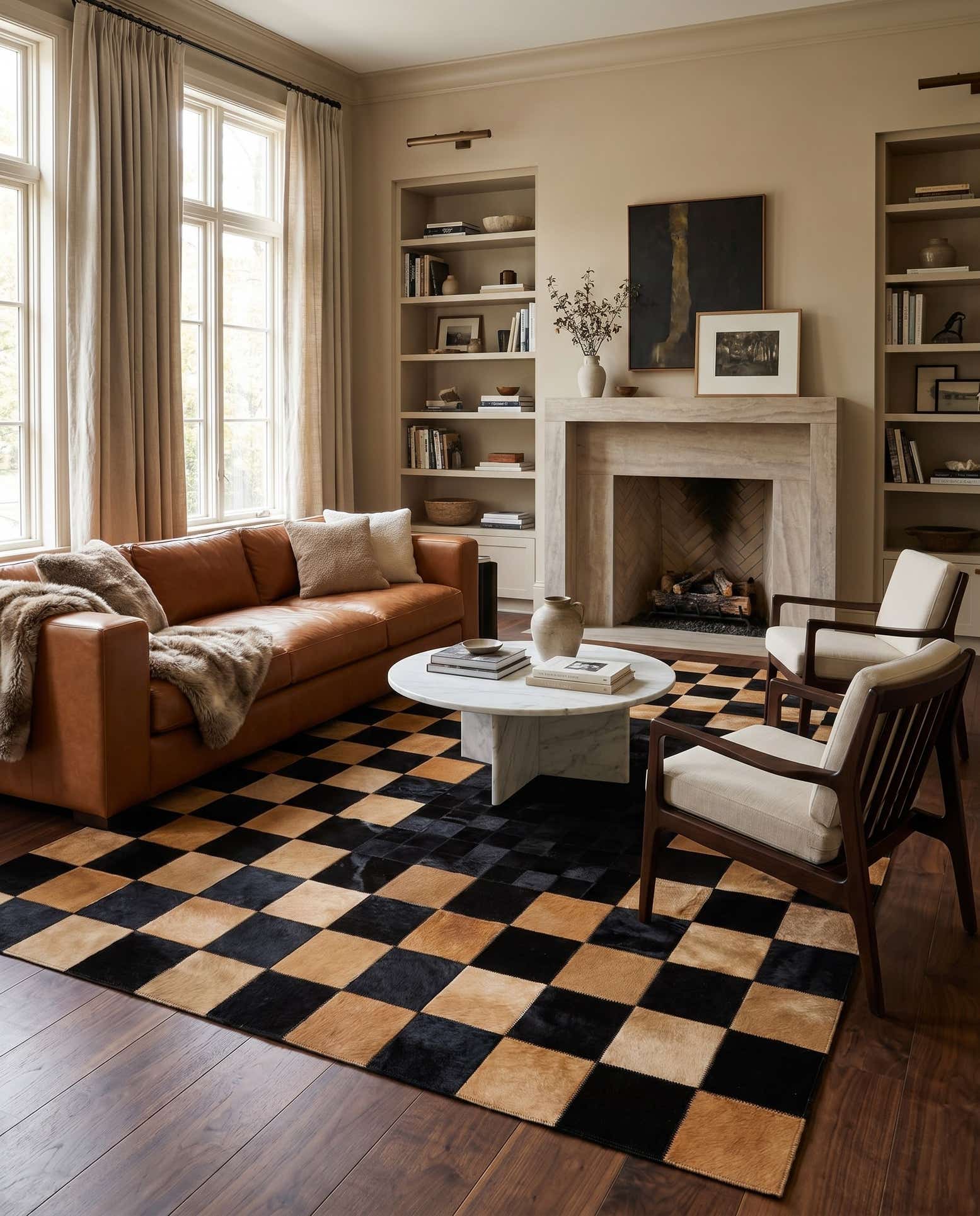 5' 1 x 8' Cowhide - Patchwork Rug