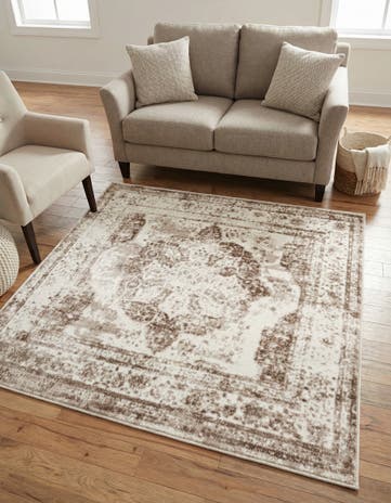 Beige Monte Carlo Square Rug