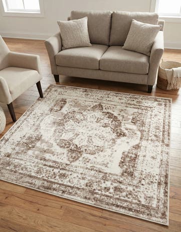 Beige Monte Carlo Square Rug