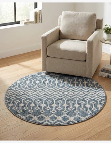 3' 3 x 3' 3 Eco Trellis Round Rug