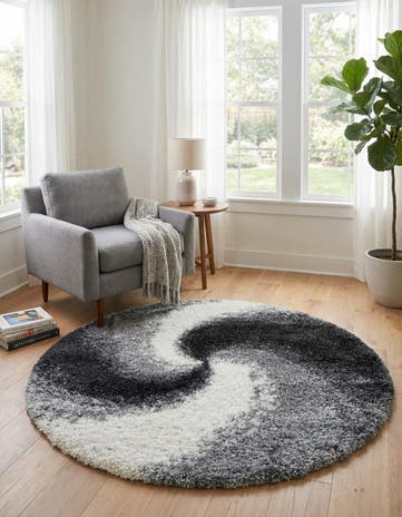 4' x 4' Soft Touch Shag Round Rug