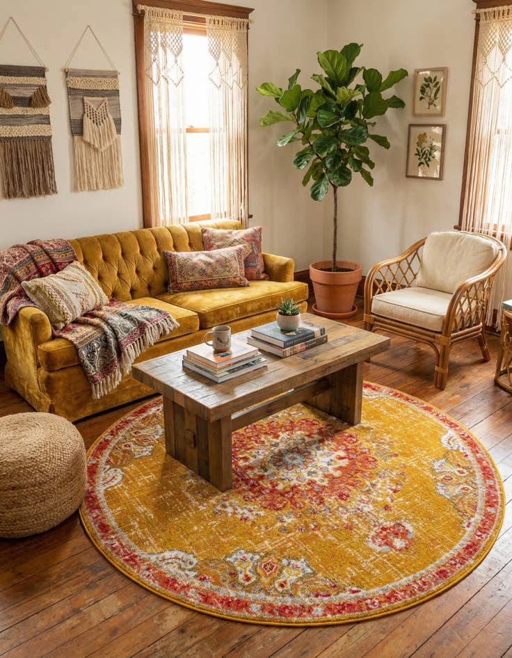 Detail image of 7' 10 x 7' 10 Carrington Round Rug