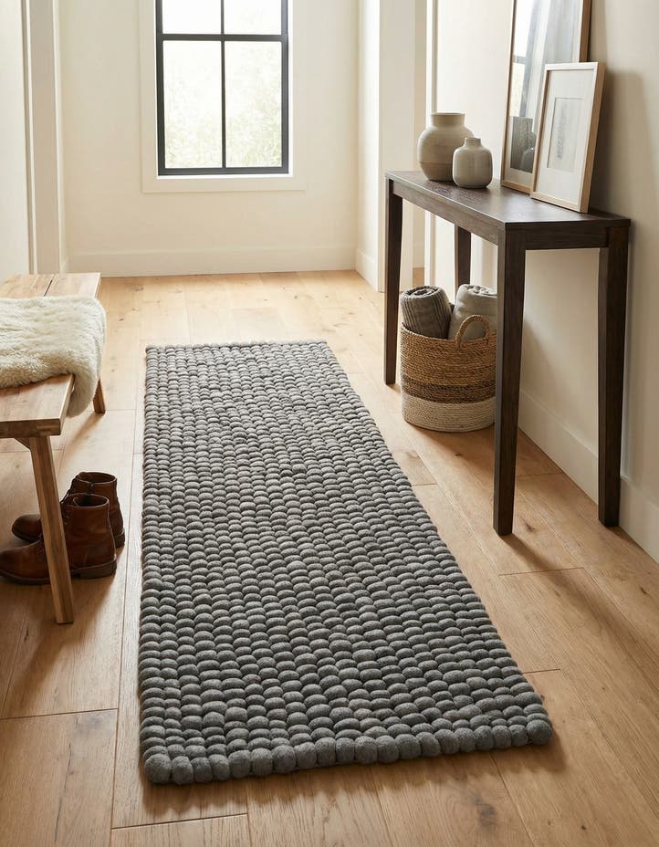 2' 2 x 6' 1 Felt Ball Wool Runner Rug