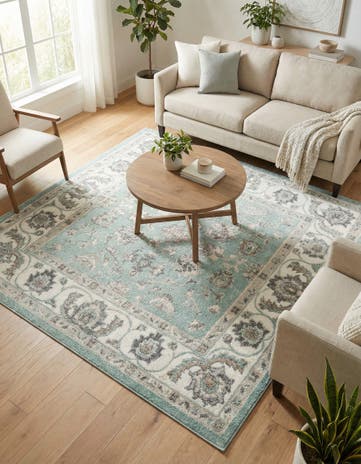 Aqua Aurelia Square Rug