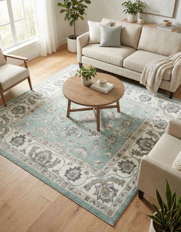 Aqua Aurelia Square Rug