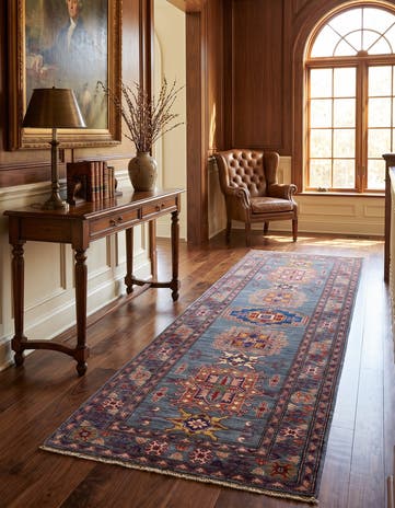 2' 9 x 8' 2 Hand Knotted Kazak Runner Rug