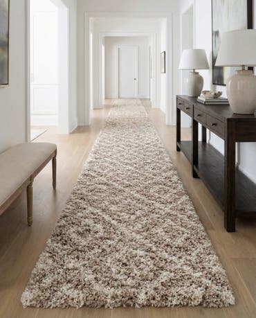  3' 3 x 16' 5 Lattice Shag Runner Rug