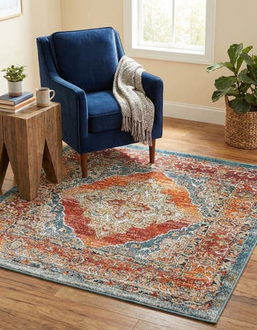 Rust Red Isabella Square Rug