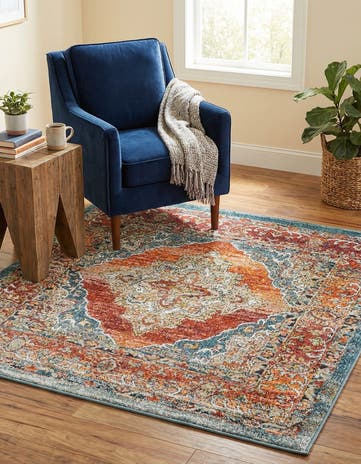 Rust Red Isabella Square Rug