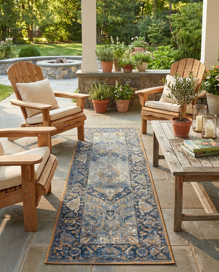 Detail image of 2' x 6' Easy-Clean Traditional Indoor / Outdoor Runner Rug