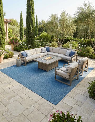 13' x 13' Easy-Clean Solid Indoor / Outdoor Square Rug