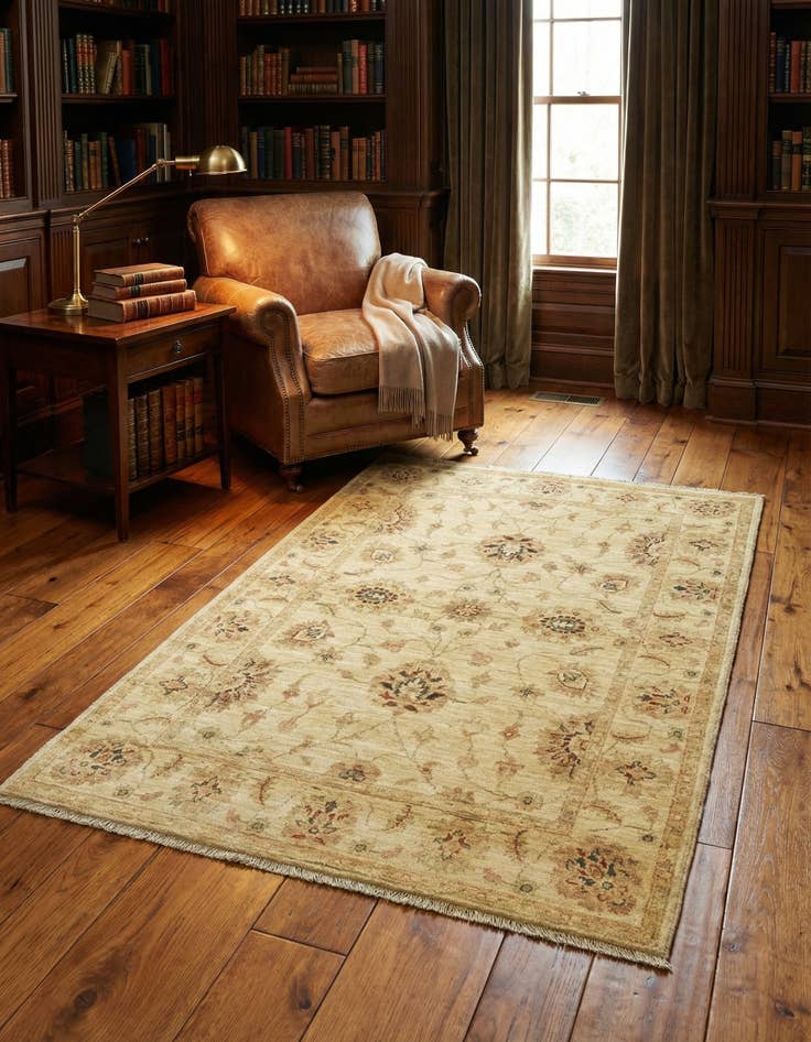 Detail image of 3' 5 x 4' 9 Hand Knotted Peshawar Ziegler Rug