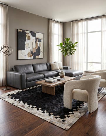 5' 1 x 8' Cowhide - Patchwork Rug