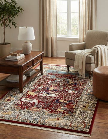 Burgundy Nain Design Rug