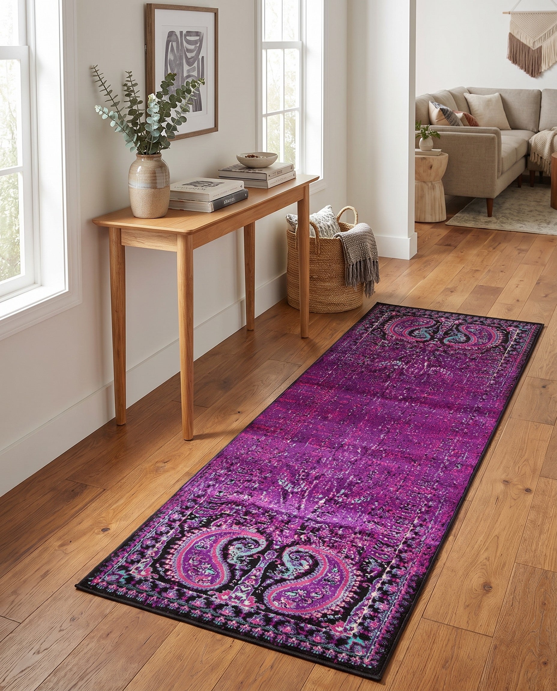 Lilac Ankara Runner Rug