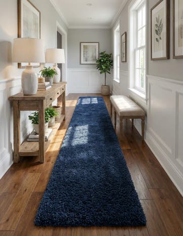 2' 7 x 16' 5 Solid Shag Runner Rug