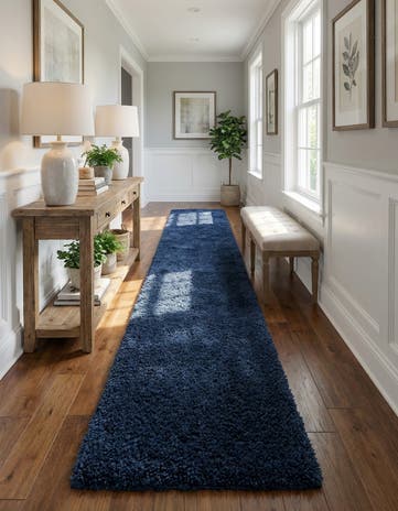 2' 7 x 16' 5 Solid Shag Runner Rug