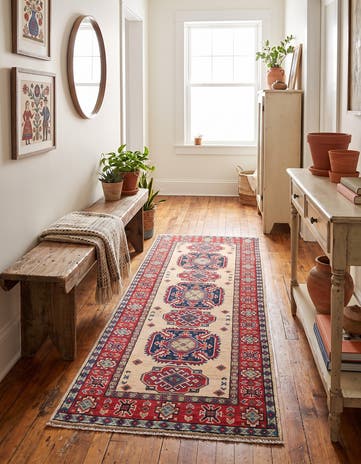 2' 2 x 5' 6 Hand Knotted Kazak Runner Rug