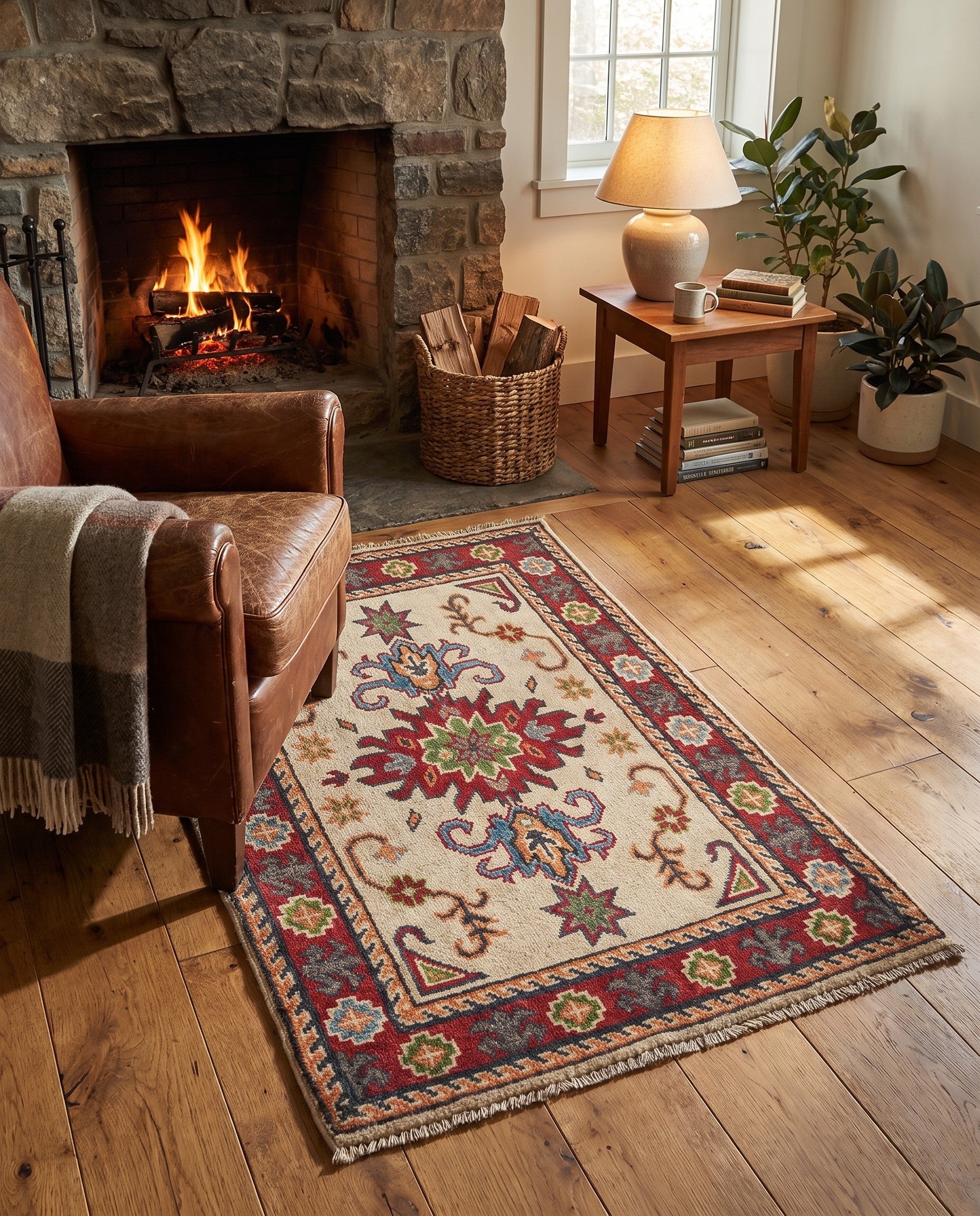 1' 11 x 3' 2 Hand Knotted Kazak Rug