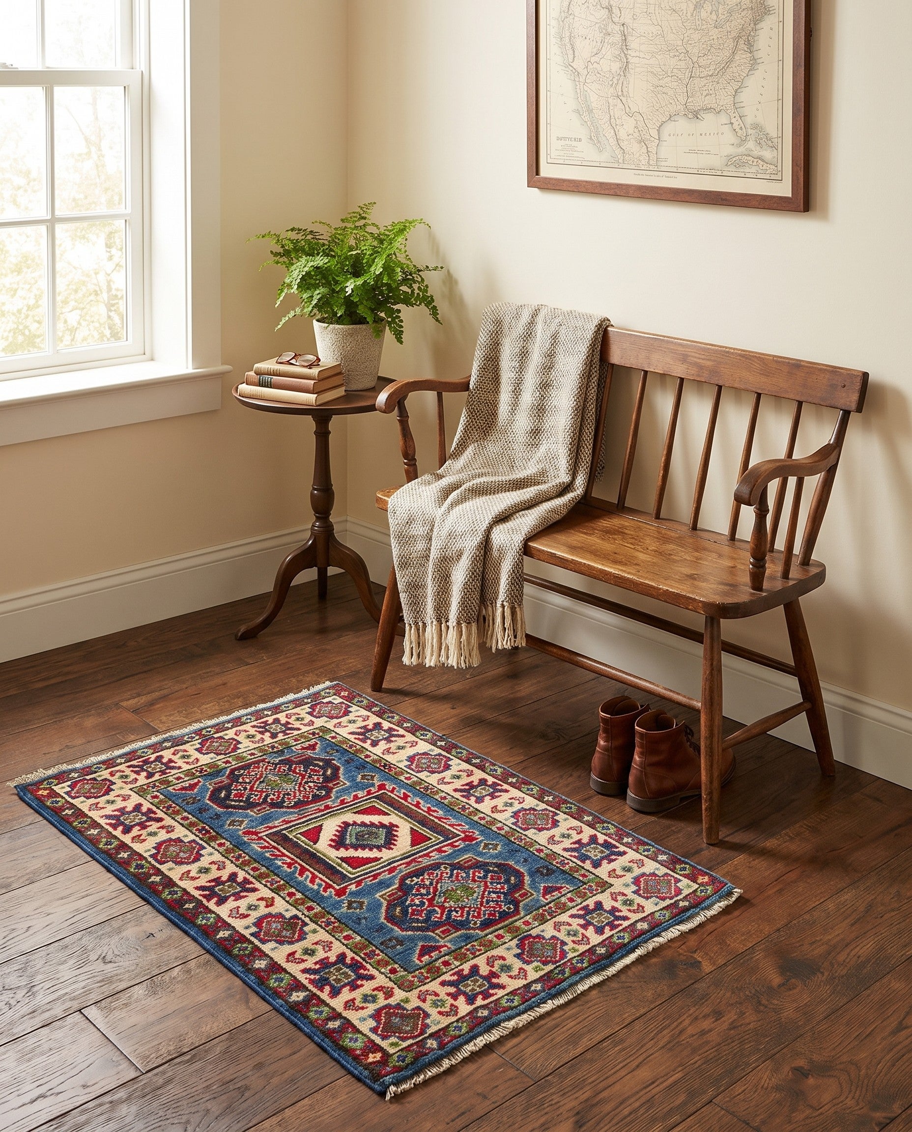 2' x 2' 8 Hand Knotted Kazak Rug