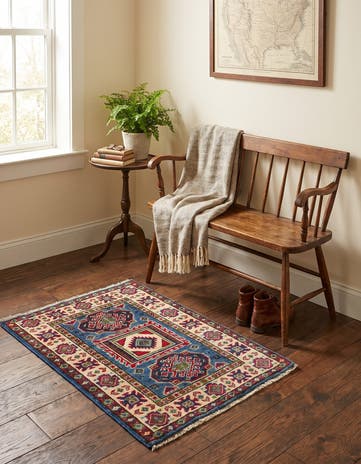 2' x 2' 8 Hand Knotted Kazak Rug