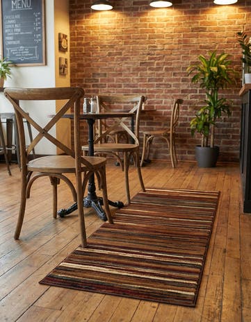 Beige Cafe Runner Rug