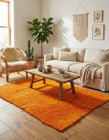 3' 10 x 5' 3 Hand Knotted Moroccan Wool Rug