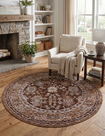Brown Grand Tradition Round Rug