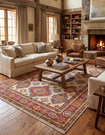 6' 7 x 10' 6 Hand Knotted Kazak Rug