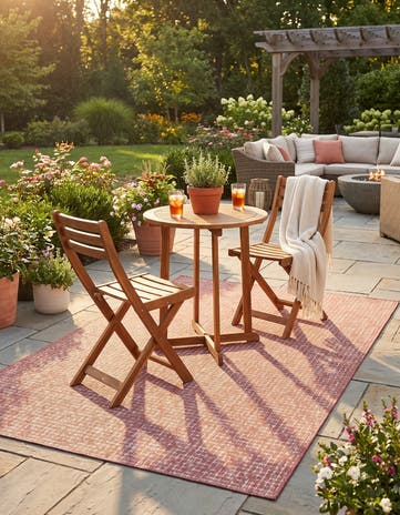 5' 3 x 8' Easy-Clean Checkered Indoor / Outdoor Rug