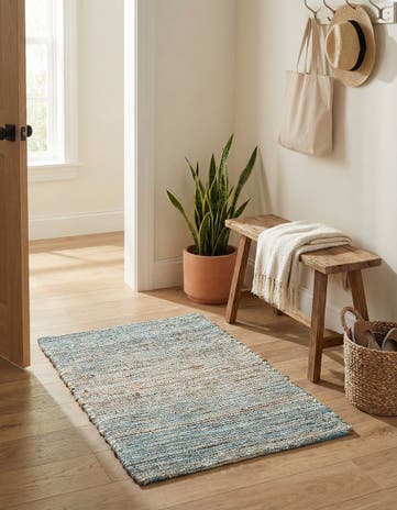 2' x 3' 1 Hand Woven Chenille Jute Rug