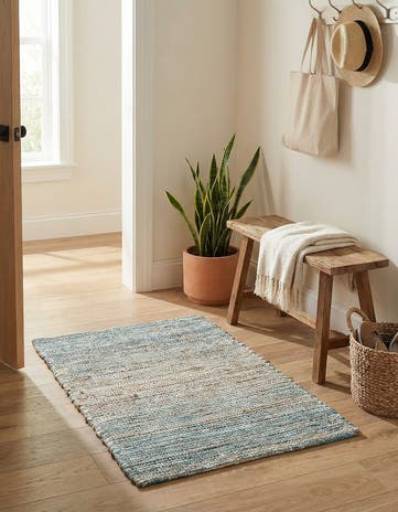 2' x 3' 1 Hand Woven Chenille Jute Rug