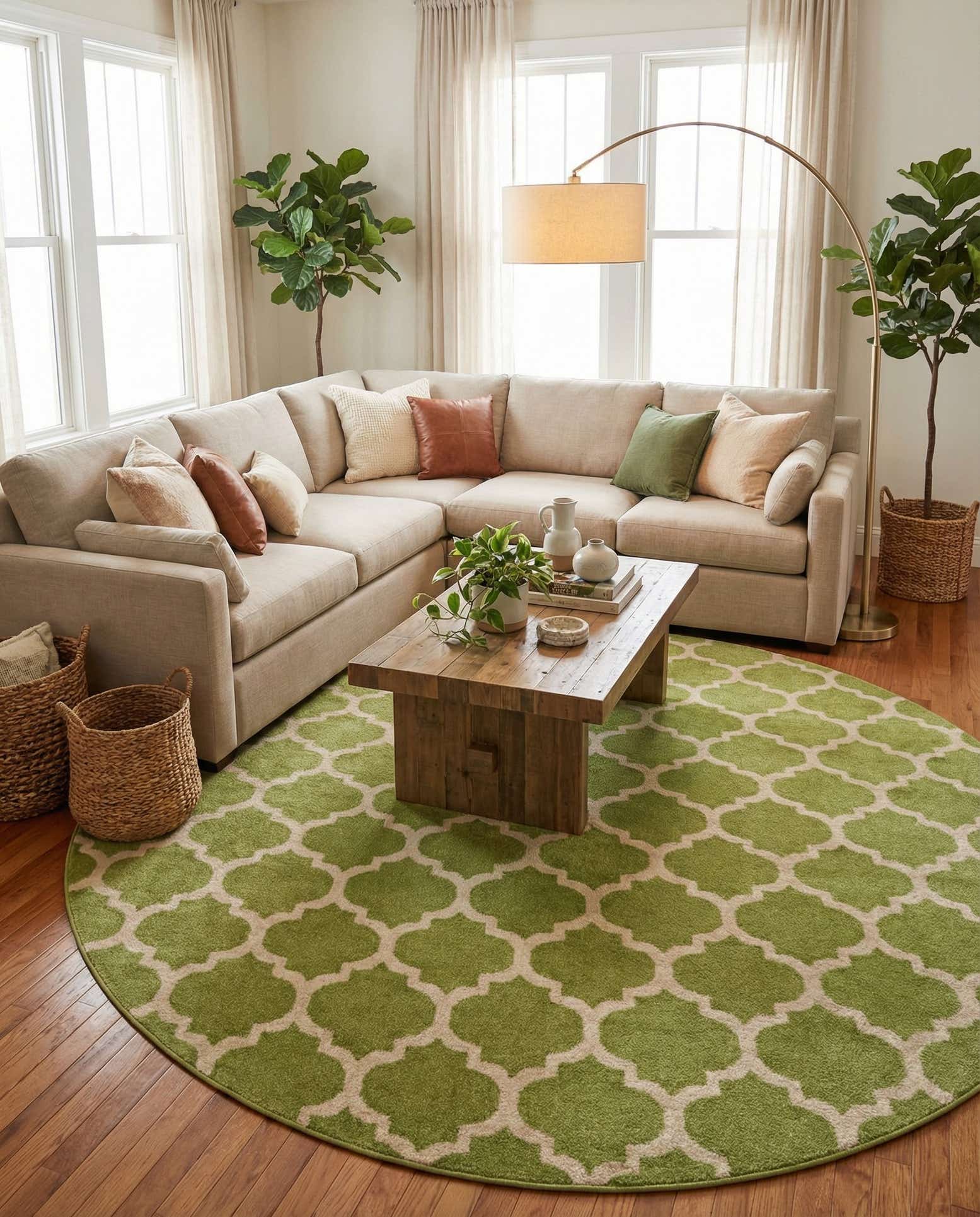 10' x 10' Lattice Round Rug
