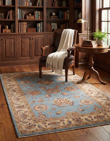 3' 5 x 5' Hand Knotted Ziegler Rug