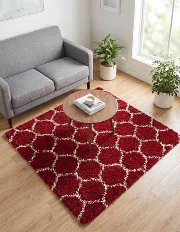 5' 3 x 5' 3 Lattice Shag Square Rug