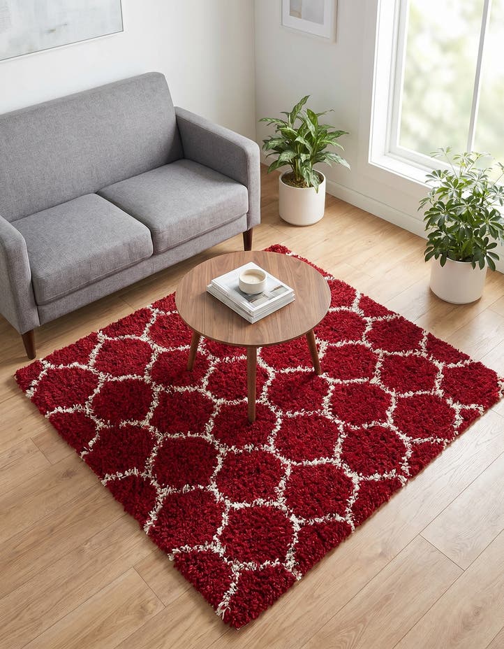 5' 3 x 5' 3 Lattice Shag Square Rug
