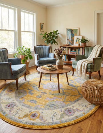 Yellow Paragon Oval Rug