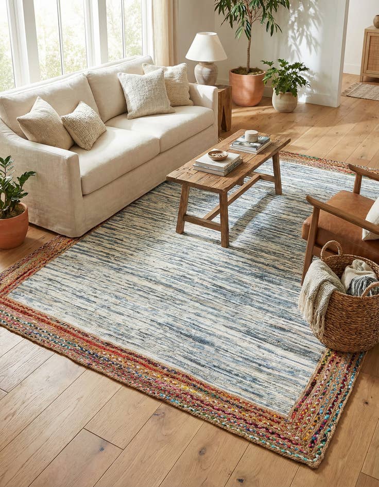 Detail image of 8' x 10' Chindi Jute Rug