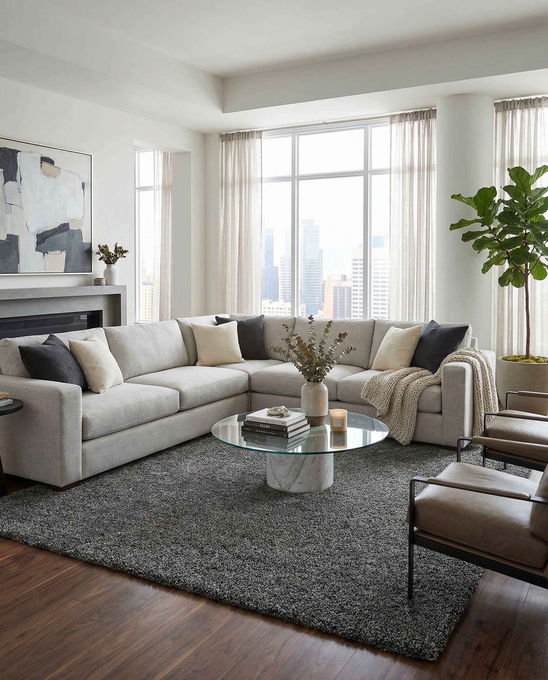 10' x 10' Zermatt Shag Square Rug