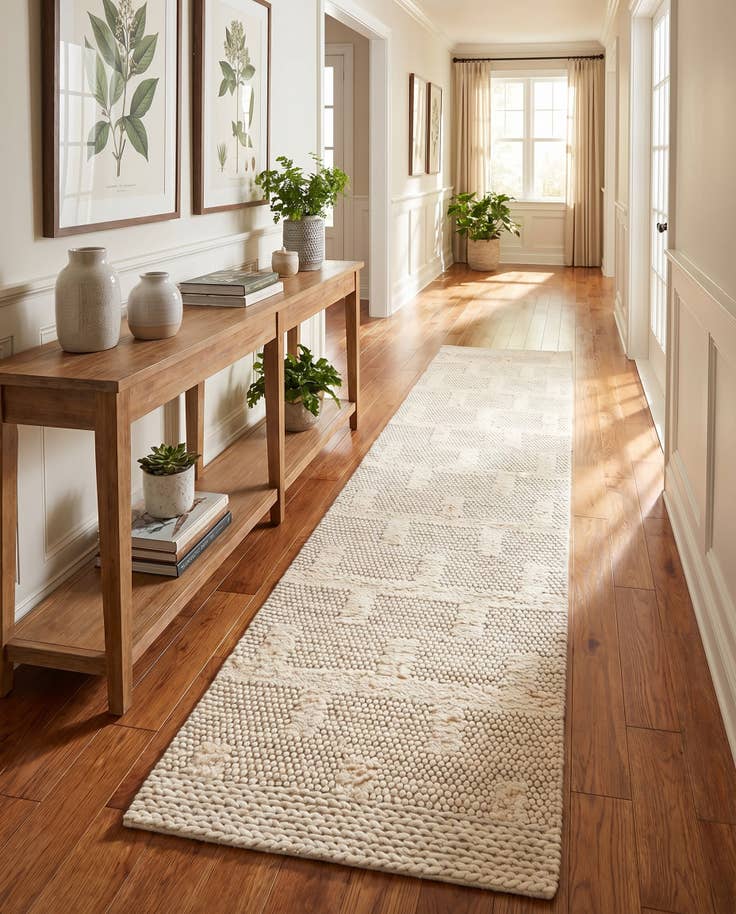 Detail image of 2' 7 x 12' Hand Woven Lana New Zealand Wool Runner Rug