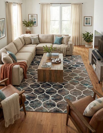 10' x 16' 5 Lattice Frieze Rug