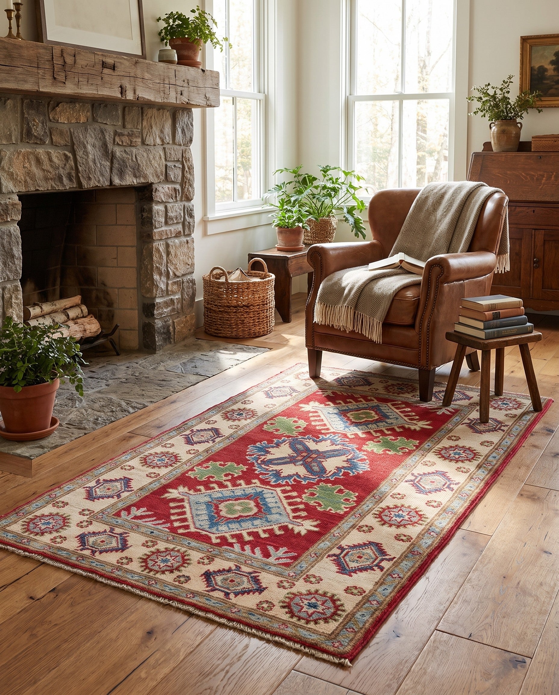 2' 8 x 4' 4 Hand Knotted Kazak Rug