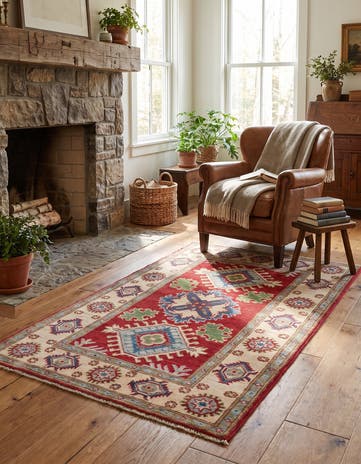 2' 8 x 4' 4 Hand Knotted Kazak Rug
