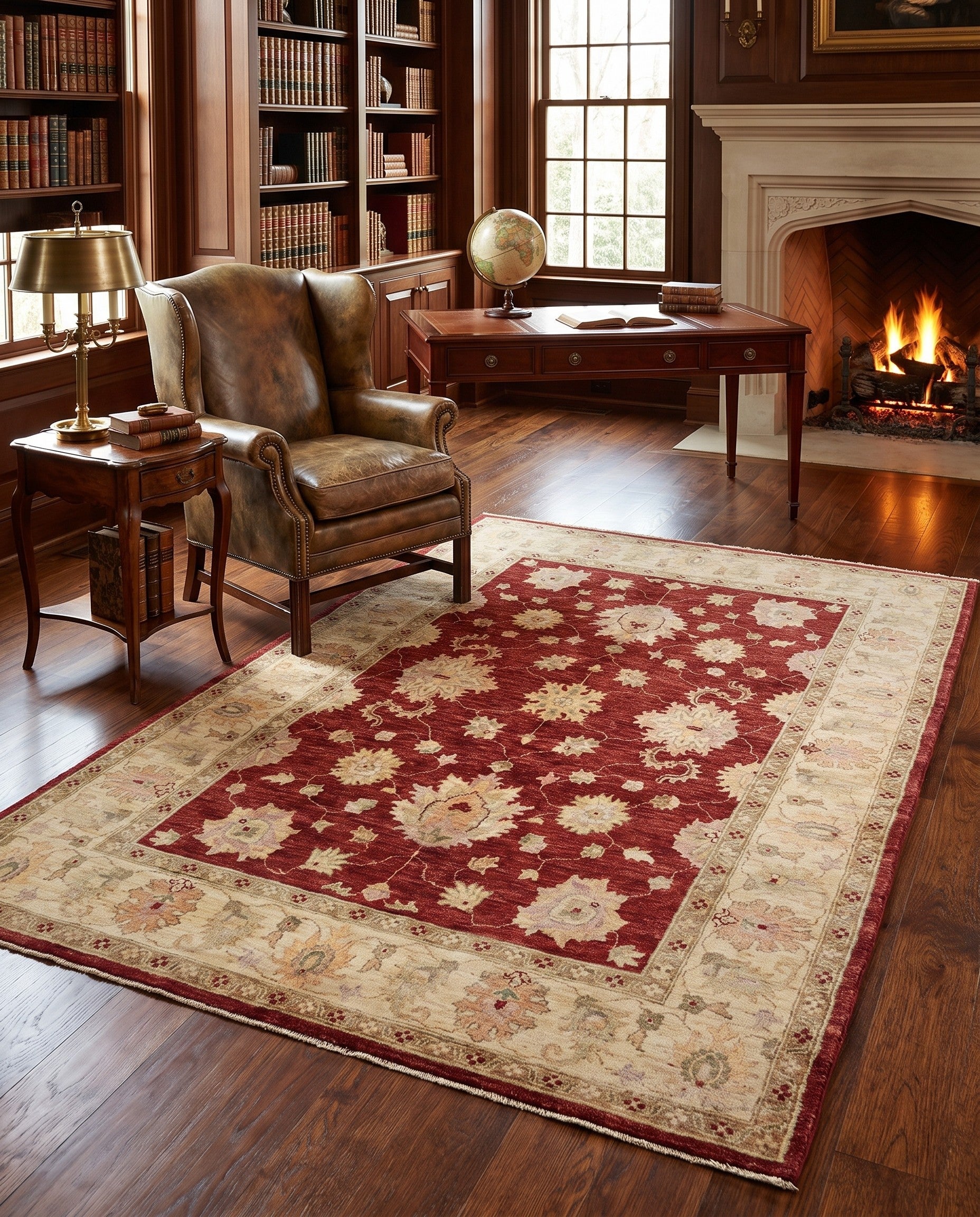 4' 11 x 7' 3 Hand Knotted Ziegler Rug