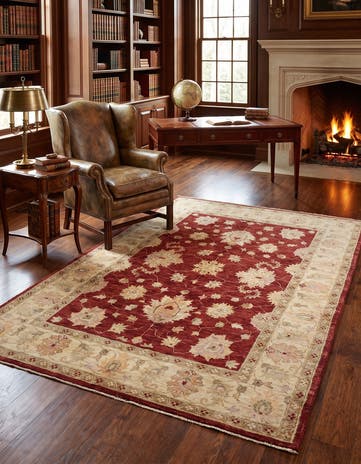 4' 11 x 7' 3 Hand Knotted Ziegler Rug
