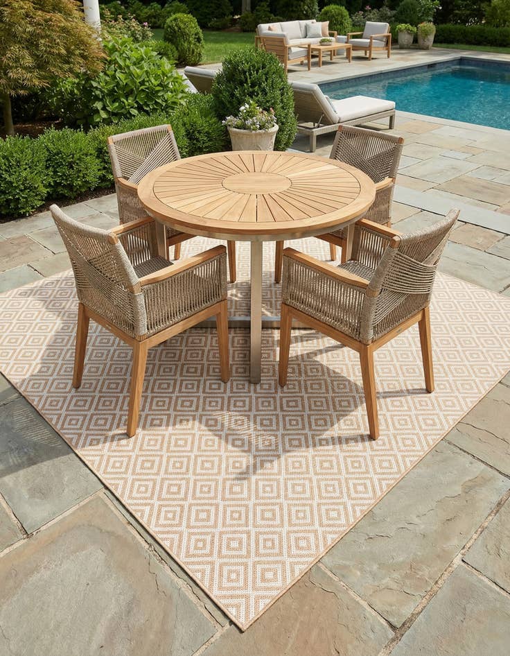 Detail image of 7' 10 x 7' 10 Easy-Clean Jill Zarin Costa Rica Indoor / Outdoor Square Rug