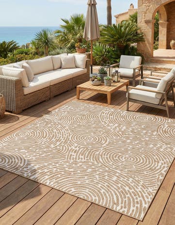 10' x 10' Easy-Clean Modern Indoor / Outdoor Square Rug