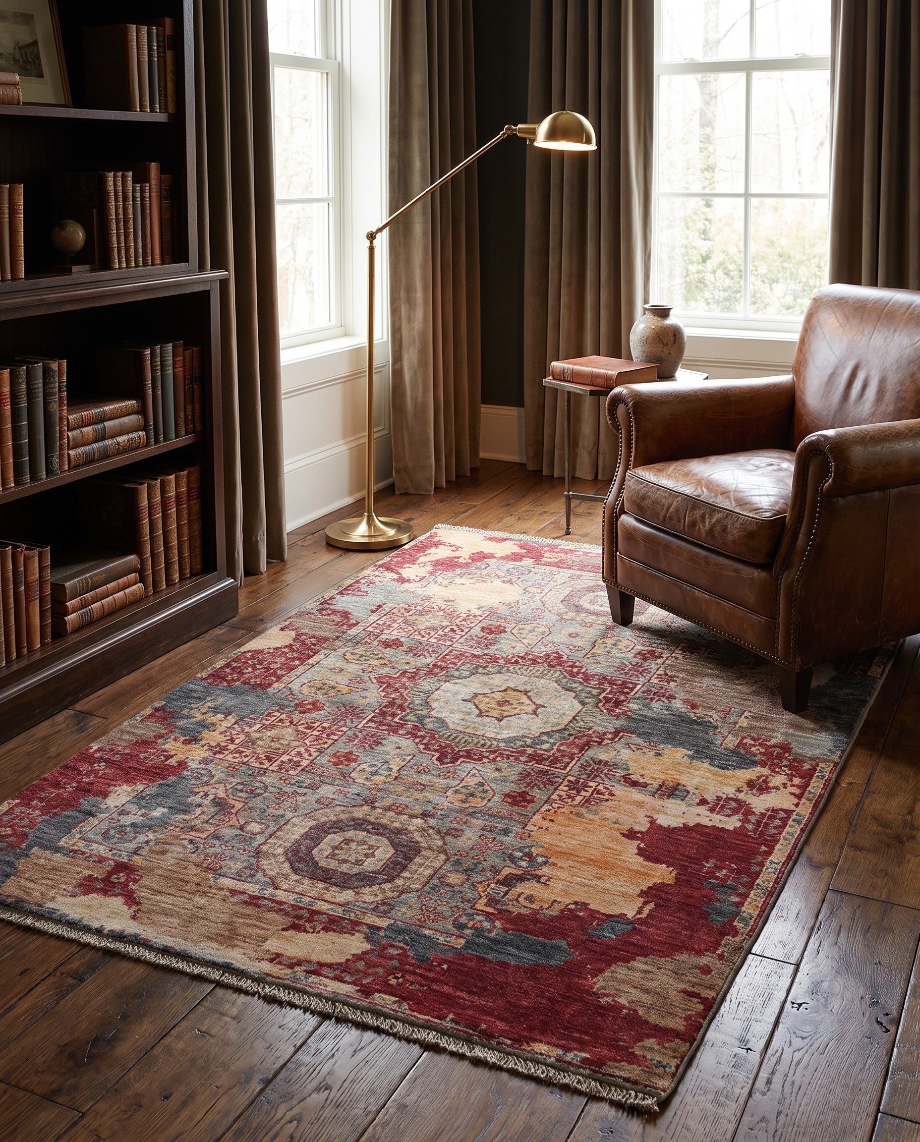 3' 5 x 4' 9 Hand Knotted Mamluk Ziegler Rug